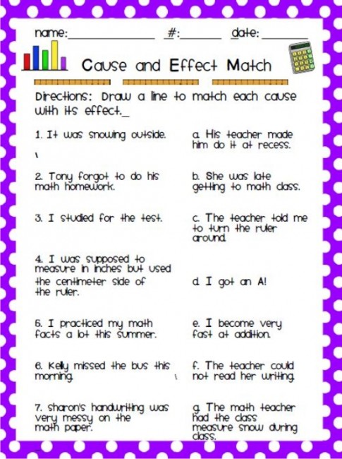 Esl Cause And Effect Activities