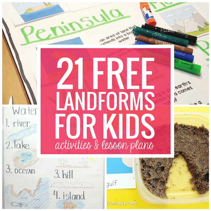 drawings of landforms for kids