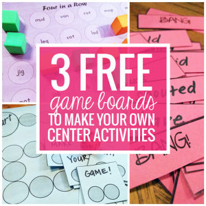 3 Free Game Boards to Make Your Own Center Activities - Teach Junkie