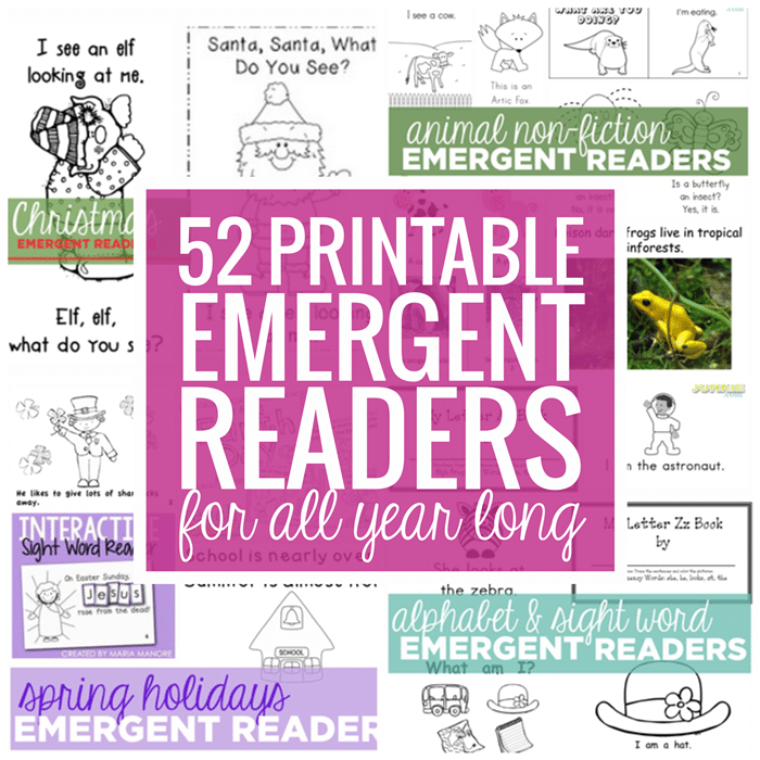 52 Free Emergent Readers For All Year Long Teach Junkie