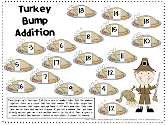 54 Fantastic Fall Thanksgiving Freebie - Turkey Bump Addition - Teach Junkie