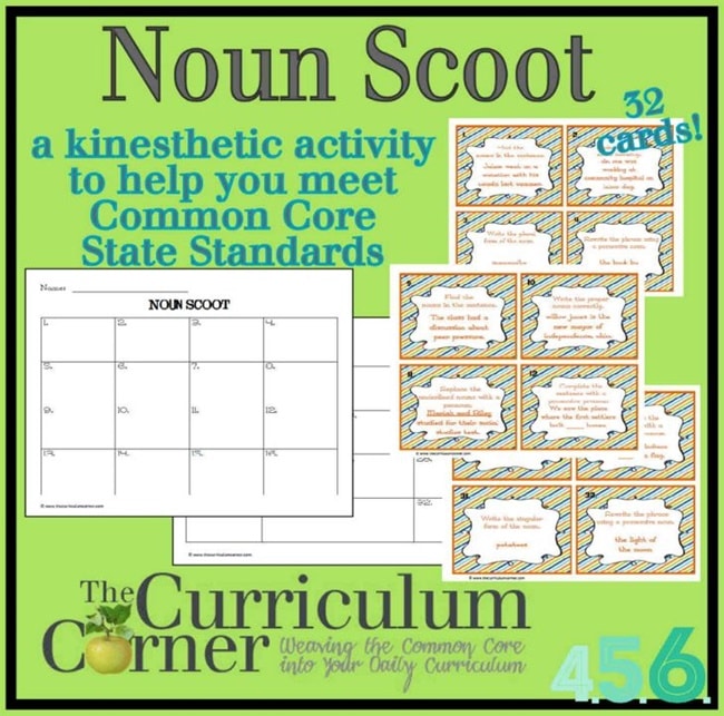noun game scoot style for 4th 5th and 6th teach junkie