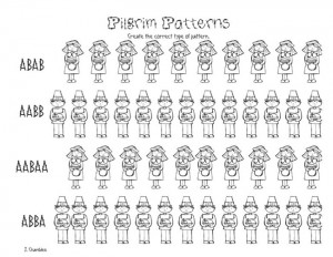 Pilgrim Patterns: Free Kindergarten Worksheet - Teach Junkie